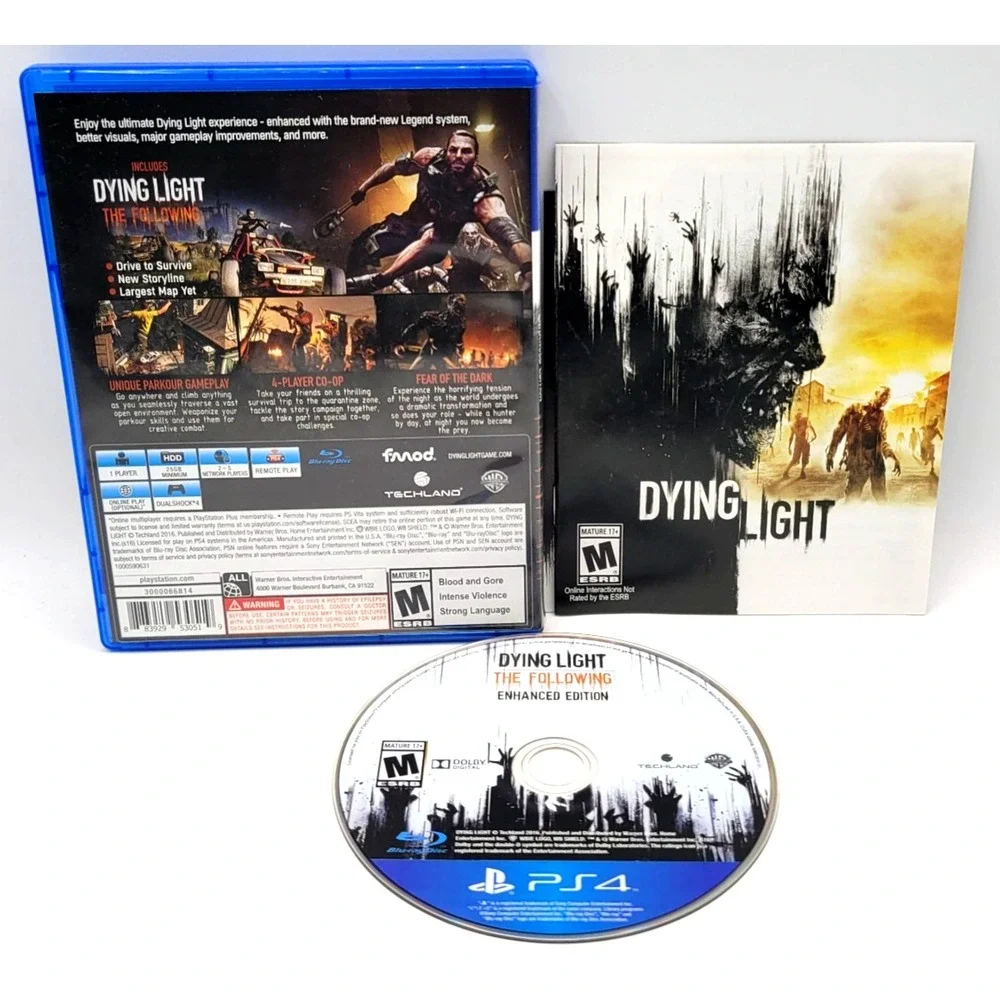 Dying Light:‎ The Following Enhanced Edition (Sony PlayStation 4, 2016) CIB